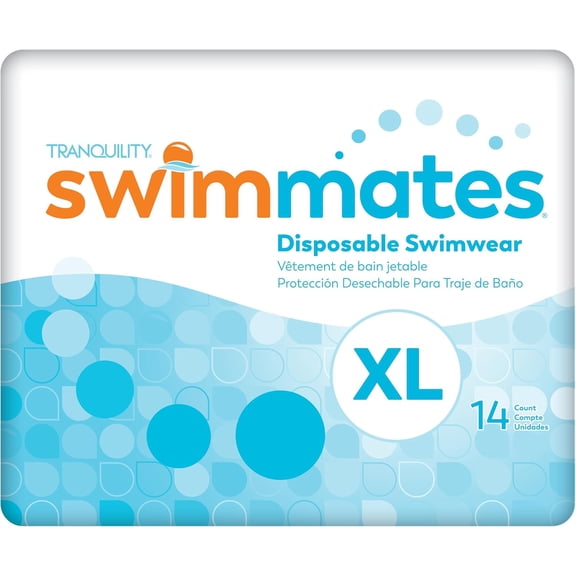 Swimmates Disposable Adult Swim Diapers, Pull-Up, Unisex, X-Large (48"-66" Waist) 56 Count Case