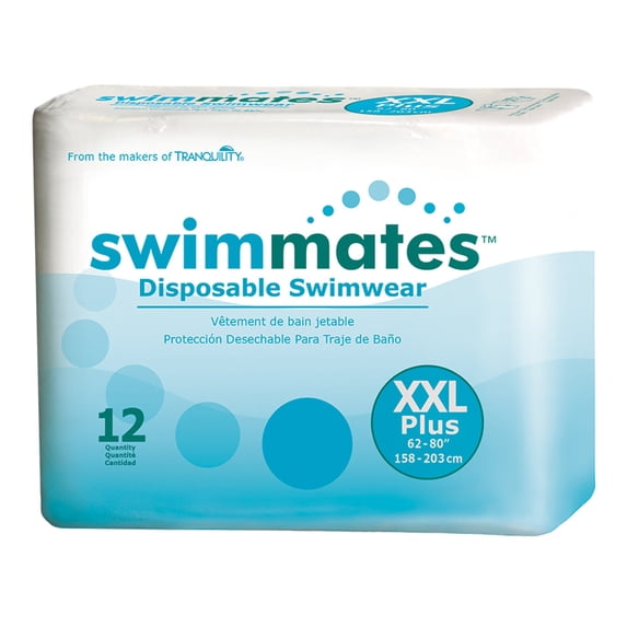 Swimmates Adult Bowel Containment Swim Brief XXL Moderate Absorbency Swim Pull On, 2848, 48 Ct
