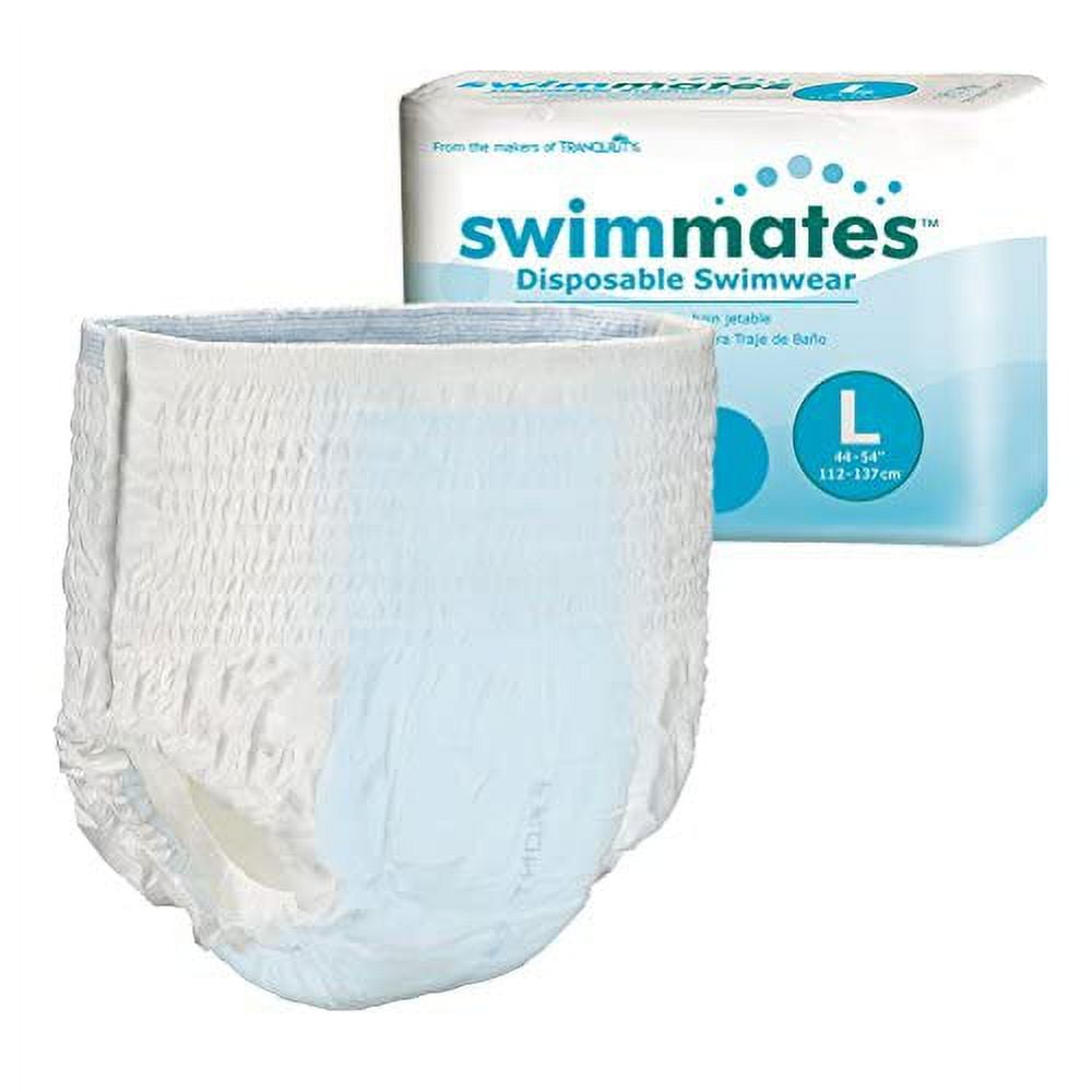 Swimmates Adult Swim Underwear, Pull-Up with Tear-Away Side Seams, Unisex, Disposable, Large (44"- 54" Waist), 18 Count (Case of 4)