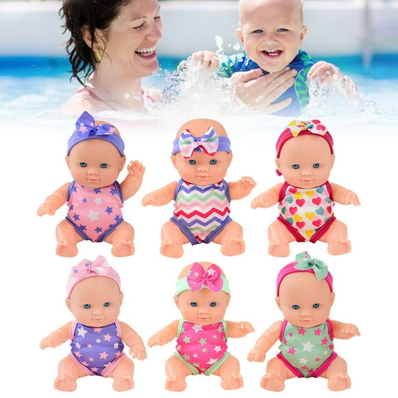 Swimmer Baby Doll Waterproof Simulation Swimming Doll with Movable Joints Removable Swimsuit Non-Toxic Baby Doll for Kids Pool Bath Time