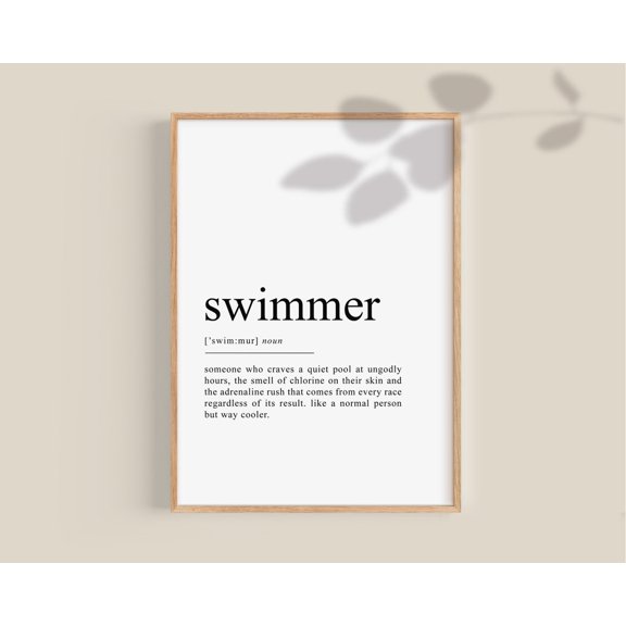 Swimmer Definition Sports Teen Wall Art, Unframed Canvas Size 8x12