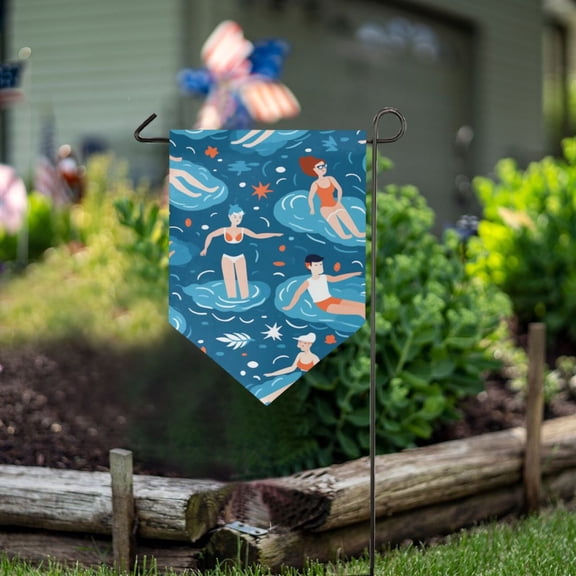 Swimmer Fish Sea Garden Flag 18" x 12.5" Double Sided Yard Lawn Outdoor Decor Small Yard Flags