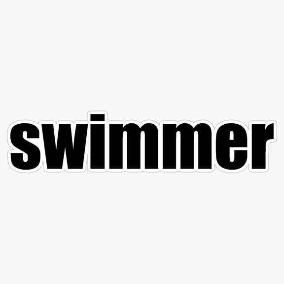 Swimmer Graphic Fluid Stroke Aquatic Sports Silhouette Sticker