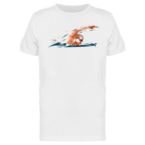 Swimmer Low Poly T-Shirt Men -Image by Shutterstock, Male Medium