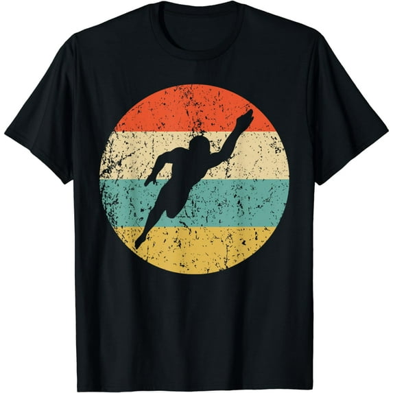 Swimmer Silhouette Retro Swimming T-Shirt