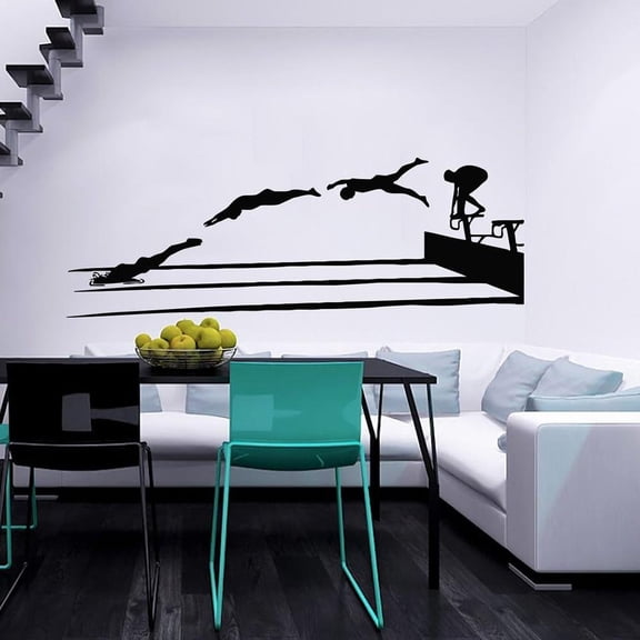 Swimmer Swim Swimming Water Sport Wall Decals Vinyl Swimming Wall Sticker Home Interior Decor for Any Room Decor Design 58x21cm