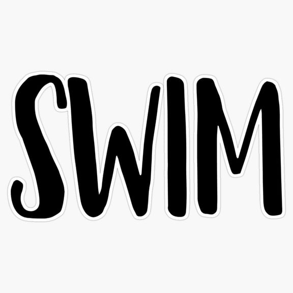 Swimmer Wave Ripple Motion Silhouette Aquatic Sport Sticker