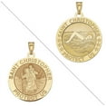 thumbnail image 1 of Swimmer (female) - Saint Christopher Doubledside Sports Religious Medal 2/3 Inch Solid 14K Yellow Gold, 1 of 1