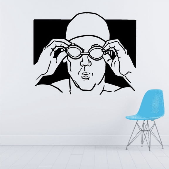 Swimmer in Goggles Decal - 36 Inches