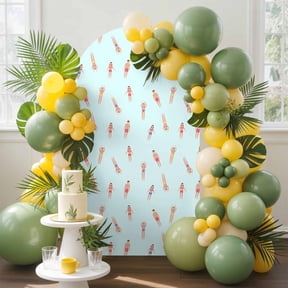 Swimmers Arch Backdrop Cover, 7.2FT, Summer Holiday Ocean Sport Cartoon Swimmer in Water Swimming Spandex Arch Covers Double-Sided Backdrop for Wedding Birthday Party Photo Background Decoration