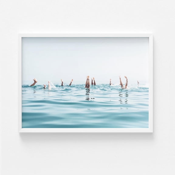 Swimmers Wall Art, Vintage Beach Art Poster Vintage Style, Poster Only