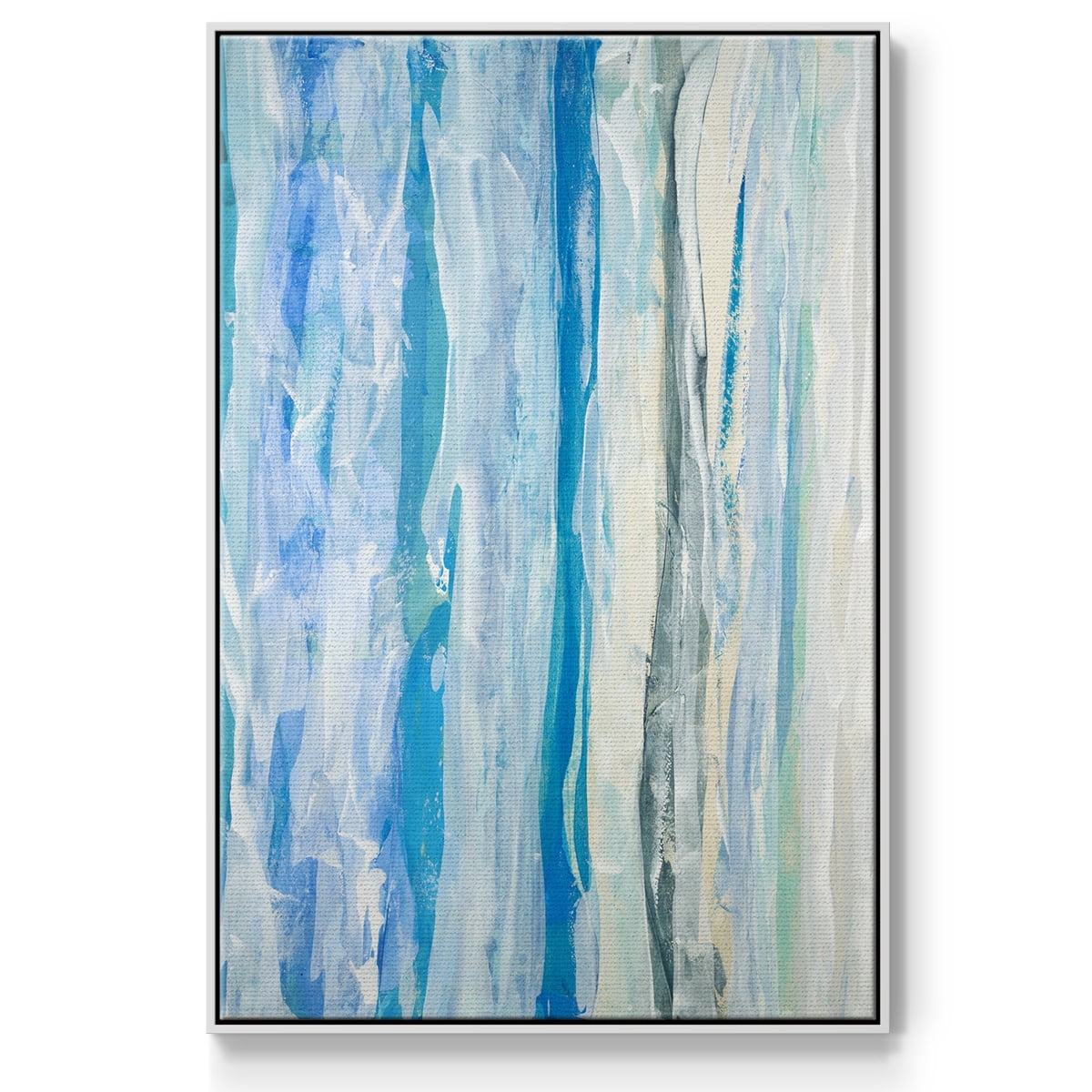 Swimming Ashore Framed Premium Gallery Wrapped Canvas - Ready to Hang - 17 x 25 - White Floating Frame