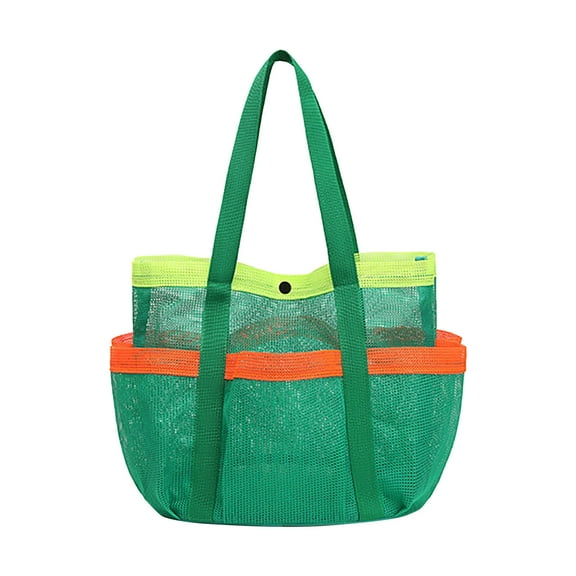 Swimming Bag Mesh Pouch, Portable Beach Storage, Large Capacity Organizer, Quick-dry Sand-resistant Design, Carry Strap for Pool and Travel, Topliu