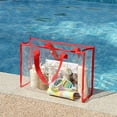 thumbnail image 1 of Swimming Bag Transparent Tote, Large Capacity Pvc Beach Bag, Water-resistant Thickened Vinyl, Portable Handheld Storage for Pool Gear, Topliu, 1 of 7
