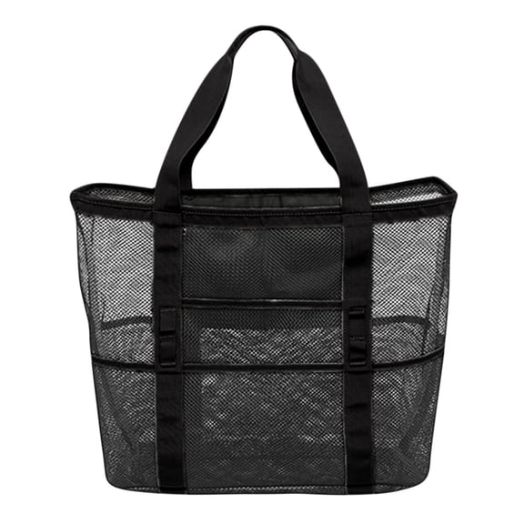 Swimming Beach Bag Swimsuit Mesh Storage Bag Large Mesh Travel Sports Handbag 9 Pockets