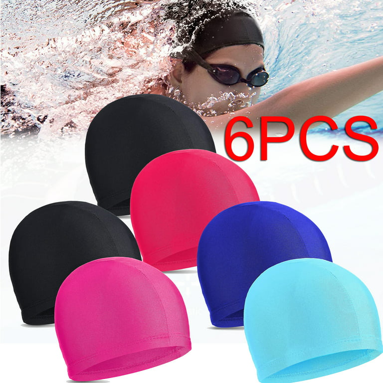 Soft Elastic Swimming Cap Women Long Hair Swim Pool Hat Nylon For