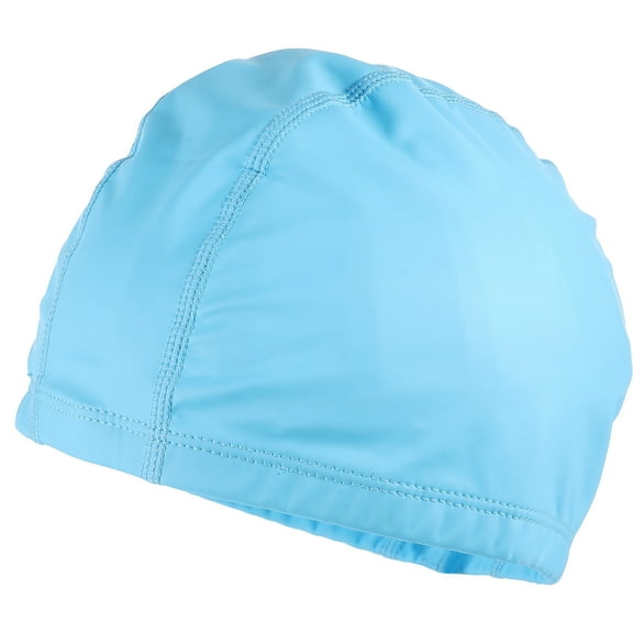 CIMAXIC Adult Swimming Cap Made of PU Material Black Swim Hat for Reduced Friction Resistance