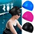 thumbnail image 1 of Swimming Cap for Women, Silicone Waterproof Swimming Caps for Men, Comfortable High Elasticity Swim Cap Kids, Swim Hats Bathing Caps to Keep Hair Dry (Black), 1 of 6