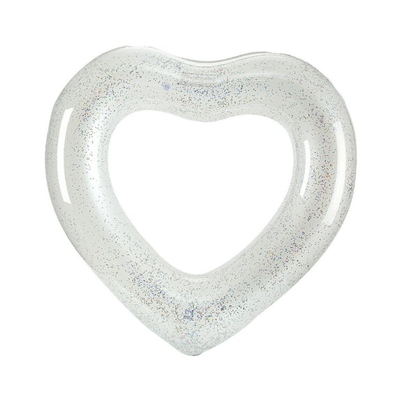 Swimming Circle with Heart Sequin Ball,Pool Float Pet Inflatable Mattress,Pool Floats for Relaxation,for Swimming Pool,Beach,Lake,Summer Vacation,Water Lounge Time