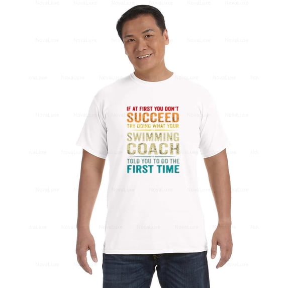 Swimming Coach Comfort Color T-Shirt Retro Funny Sports Trainer Humor, Unisex, up to size 4XL