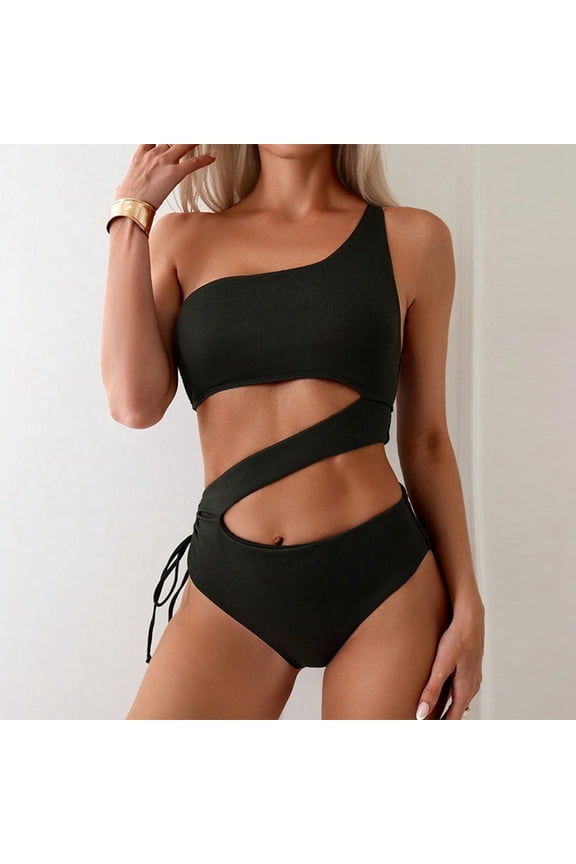 Swimming Women Swimwears Fashion Trend Backless Tennis Swimsuit Modern Beachwear for Stylish Sunlit Days Black XS