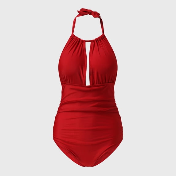 Swimming Women Swimwears Training Women Up Padded Bikini Swimwear with Athletic Tank Push Shirred Control Bathing Suit for Coverage and Sporty Comfort Red L