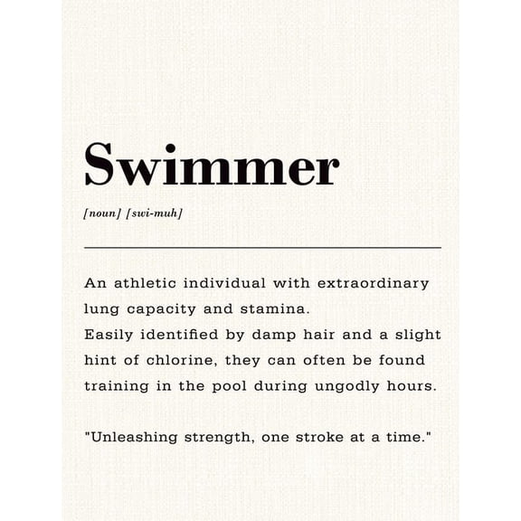 Swimming Definition Poster, Swimmer Lover Gifts Funny Home Decor, Swimming Sign, Triathlete Gifts, Wall Canvas Posters