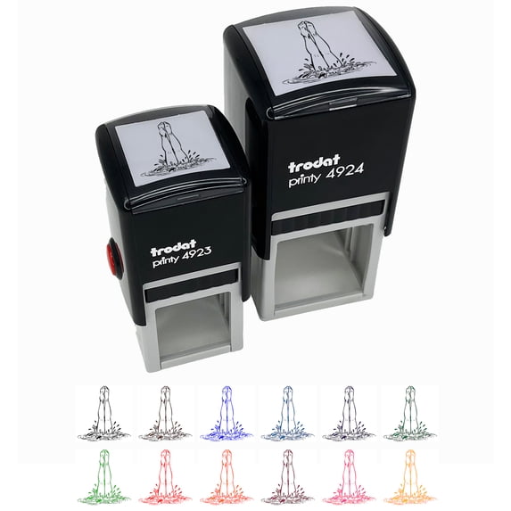 Swimming Diving Legs in Water Self-Inking Rubber Stamp Ink Stamper - Fuchsia Ink - Small 1 Inch