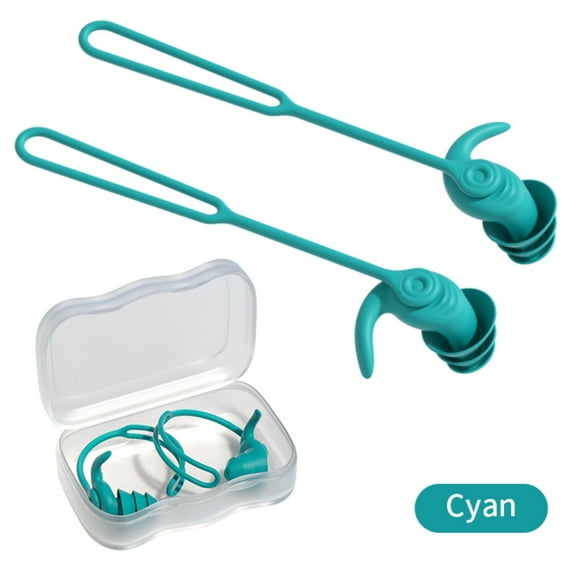 Swimming Ear Plugs with Lanyard Noise Reduction Comfortable Fit for Swimmers Swimsuit Accessories