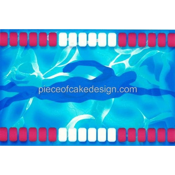 Swimming ~ Edible Icing Image Cake Topper