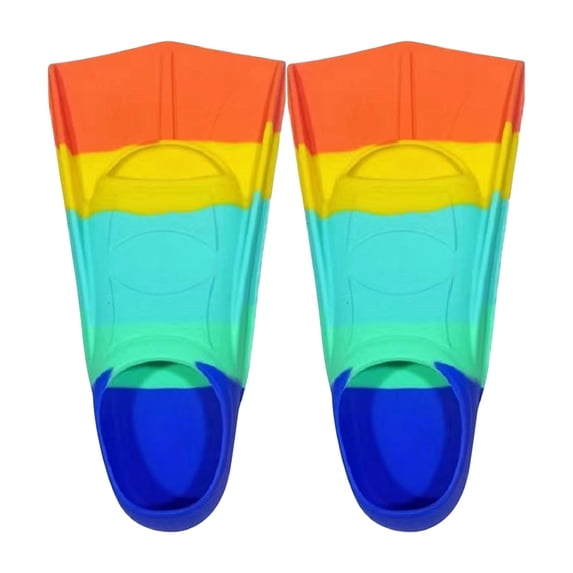 Swimming Fins, Gaqring Short Blade Training Fins for KidsAdults, Non-Slip Comfortable Snorkeling Diving Equipment Enhance Leg Strength