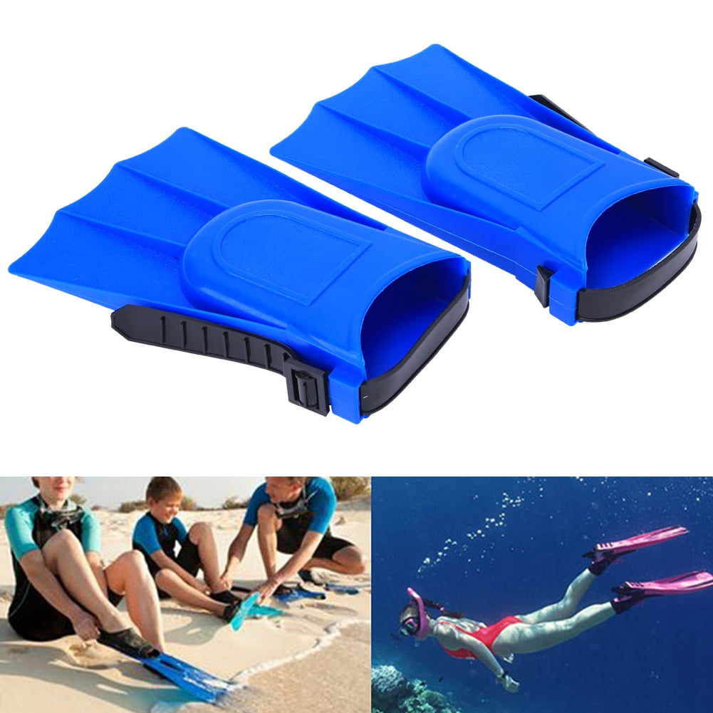 Swimming Flippers,A Pair PVC Children Lightweight Diving Swimming Training Fins Snorkeling Short