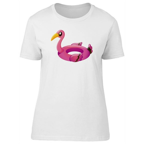 Swimming Float Of A Flamingo T-Shirt Women -Image by Shutterstock, Female x-Large