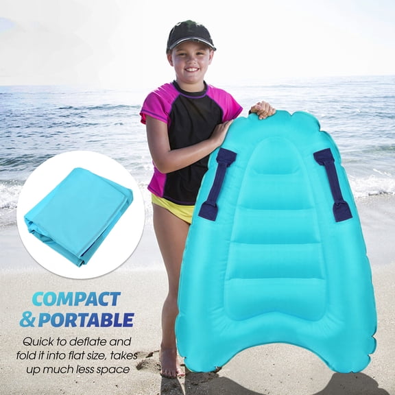 Swimming Floating Surfboard Mini Inflatable Surfboard with Handles Kids Adults Inflatable Swimming Board for Beach Surfing Swimming Water Sports
