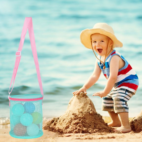Swimming Gear for Beach Colorful Mesh Tote Bag with Foldable Design Adjustable Straps and Toy Storage for Swim Accessories and Day Trip Beachgoers