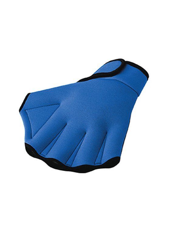Swimming Gloves,Water Resistance Training Glove,Adjustable Swim Glove,Durable Anti Slip Swimming Training Gloves with Wrist Strap Waterproof Wear Resistant Design for Swimming Diving Fitness,Blue,L