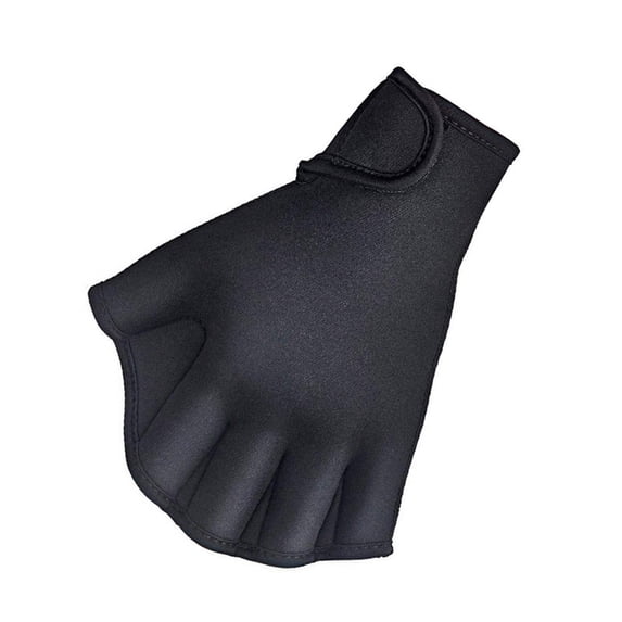 Swimming Gloves,Water Resistance Training Glove,Adjustable Swim Glove,Durable Anti Slip Swimming Training Gloves with Wrist Strap Waterproof Wear Resistant Design for Swimming Diving Fitness,Black,M