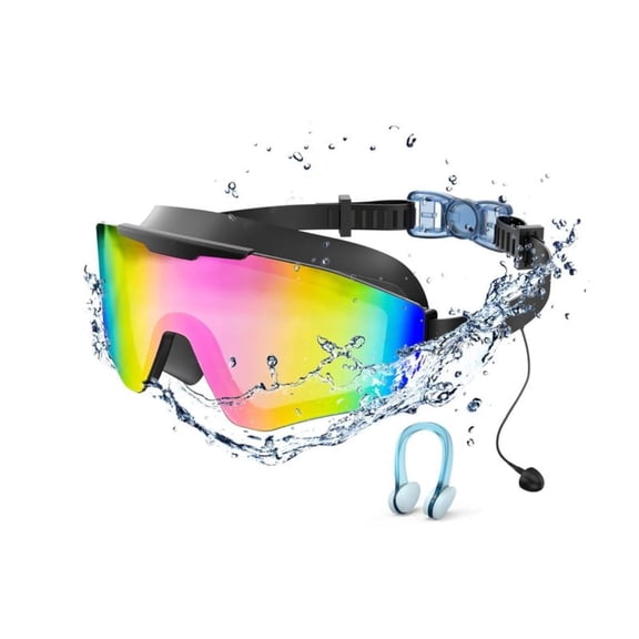 Swimming Goggles 1Pcs Adult Goggles for Swimming: No Leak with 3-Color UV Lens Protection Anti Fog Wide View for Men and Women, Waterproof Earplugs & Nose Clip, Fit Outdoorfun