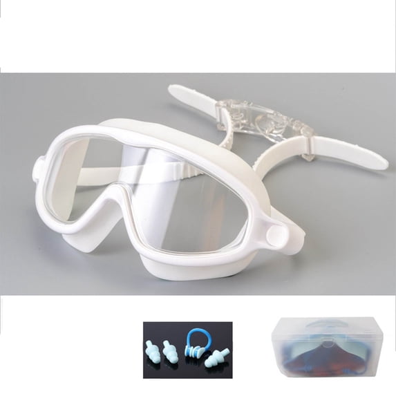 Swimming Goggles Anti Fog Wide View Swim Goggles With Leakproof Design And Adjustable Strap, HD Clear Lens Comfortable Swim Glasses With Nose Clip Set, for Pool Training