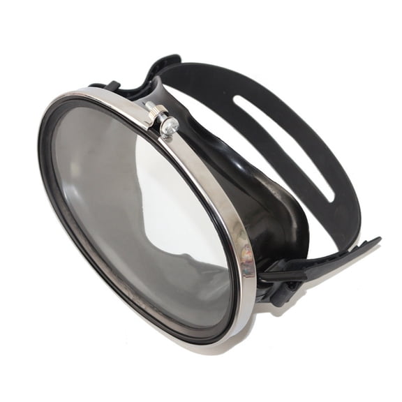 Swimming Goggles for Divers Glass and Stainless Steel Frame -Fog Adjustable Strap Optimized Underwater Visibility for Pool and Open Water, 18cm13cm6cm, Black