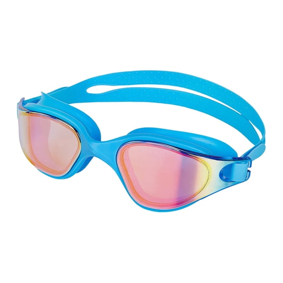 Swimming Goggles Full Frame Large Eye Clearance with Silicone Adjustable Straps for Comfortable Fit and Clear, 48.5cm, Light Blue