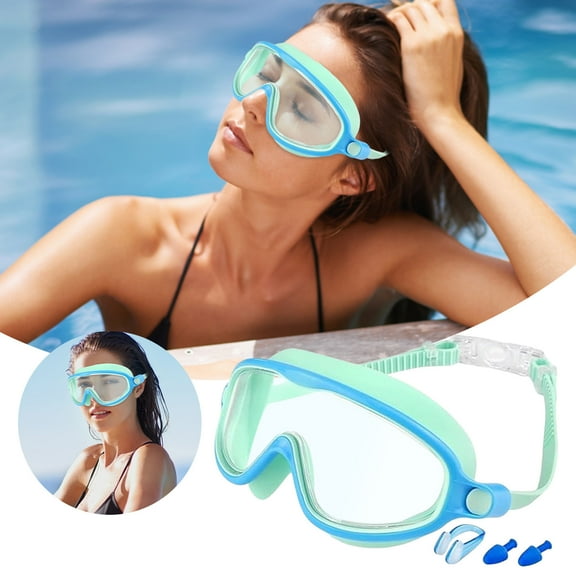 Swimming Goggles Nose Clip Ear Plugs Set For Water Sports Training Comfortable Fog Fit