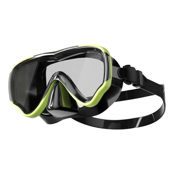 Swimming Goggles with Nose Mask - 180° Transparent Wide View Leak Free Diving Goggles - UV Protected Swimming Goggles, Anti-fog Design - Multi Ages for Men and Women,Green