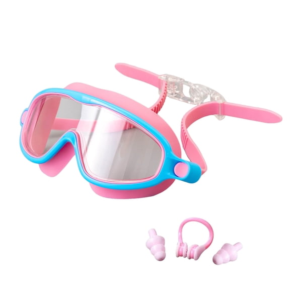 Swimming Goggles Set for s Large Frame with Nose and Earplugs | Fog- Wide View Swimming Goggles 3-Pack for 3-16 Years Summer 2026
