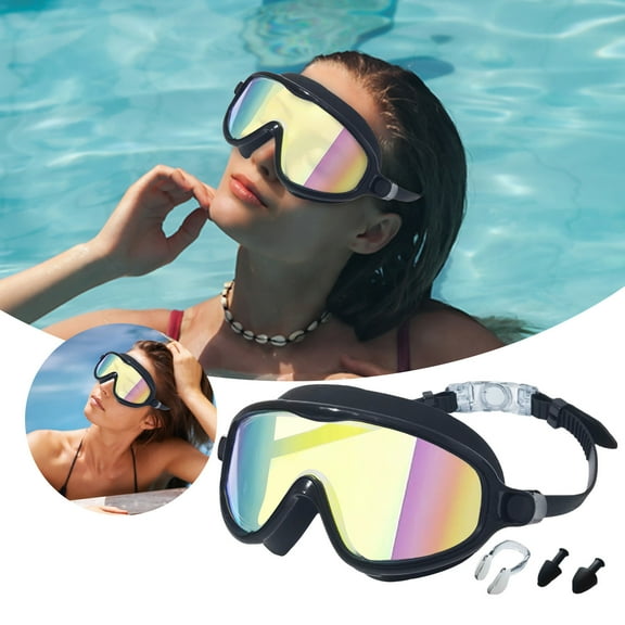 Swimming Goggles Set with Nose Clip and Ear Plugs - Comfortable Swim Accessories for Adults Water Sport Gear