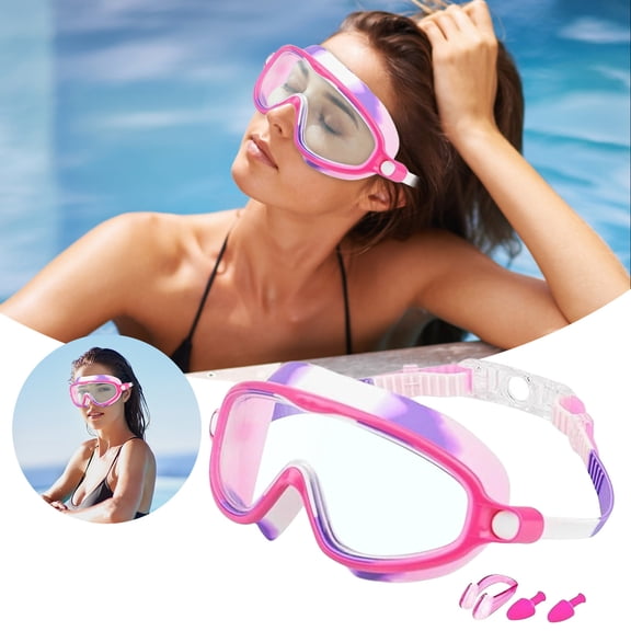 Swimming Goggles Set with Nose Clip and Ear Plugs for Adult Swimmers Comfortable Swim Gear Accessories