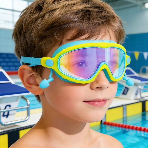 Swimming Goggles Wide View Anti Fog UV Protection Waterproof Soft Silicone Adjustable Strap for Pool and Beach