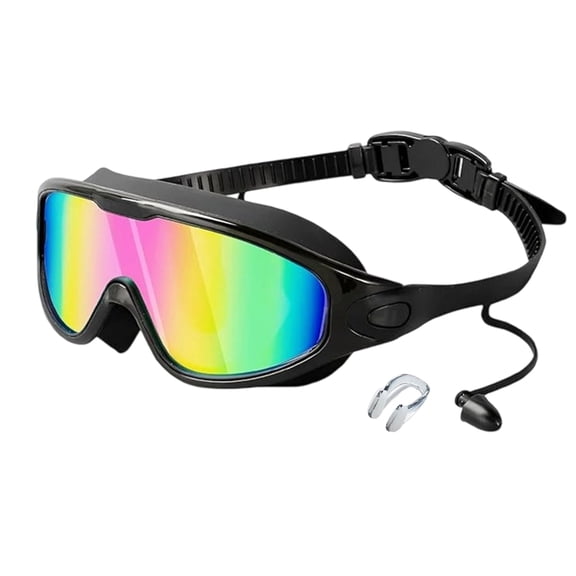 Swimming Goggles With Ear Plugs,Wide View Anti Fog for Swimming