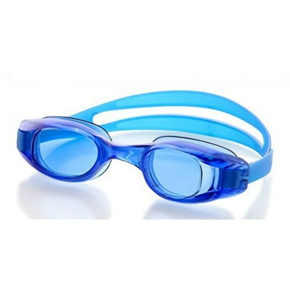 Swimming Goggles for Adults - Blue - Universal Leak Resistant Eye-Socket Fit, Ultra UV Protection, Fully Adjustable Latex Free Split Strap