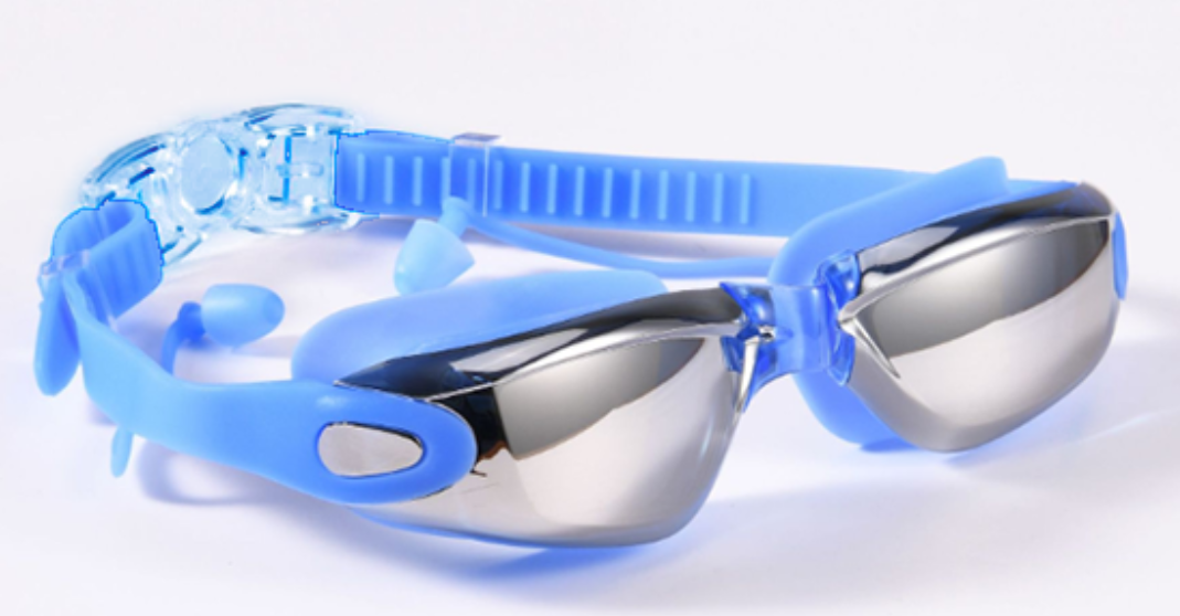 Swimming Goggles for Swim Adult Children Glasses Onepiece Earplugs